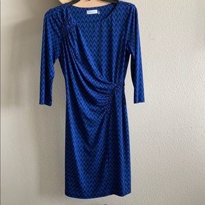 Calvin Klein blue/black stretchy dress
